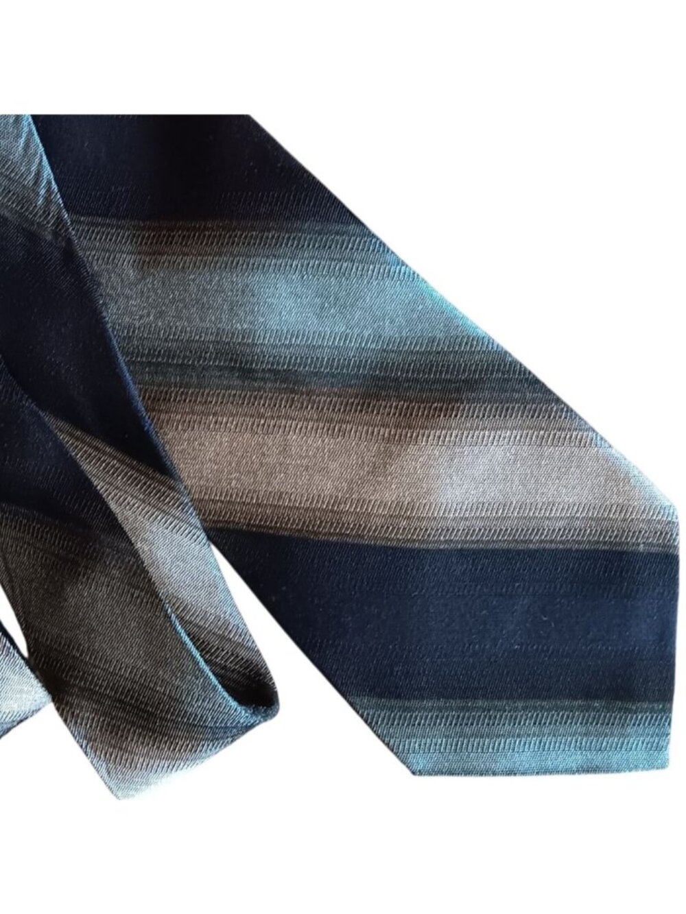 Lawyers 1970's True Vintage Necktie Striped Mens Tie Blue & Gray 56" 3.5" wide